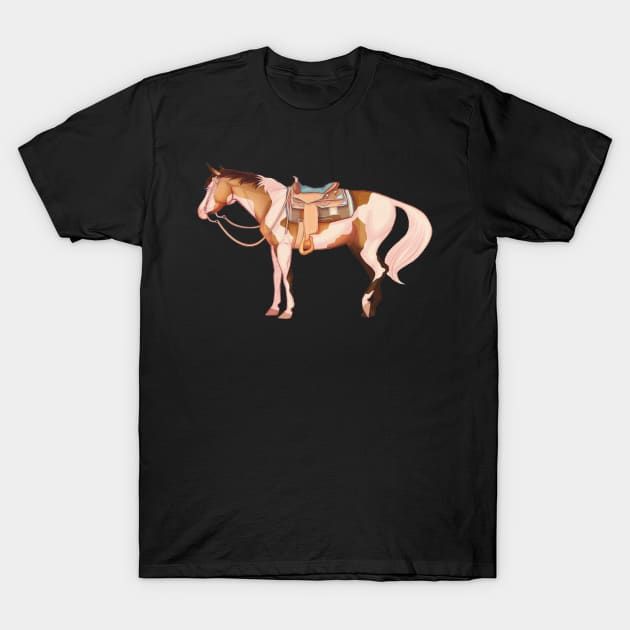 Buckskin Tobiano Western Horse T-Shirt by kelseydjpaint